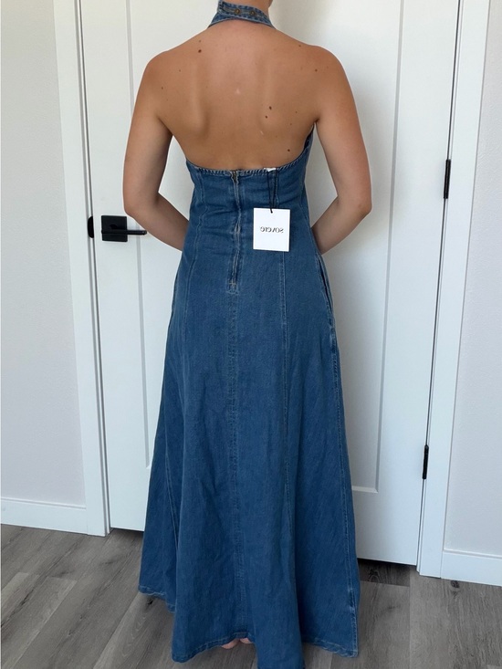 Sovere Dresses & Skirts - SOVERE Elodie Halter-Neck Denim Maxi Dress